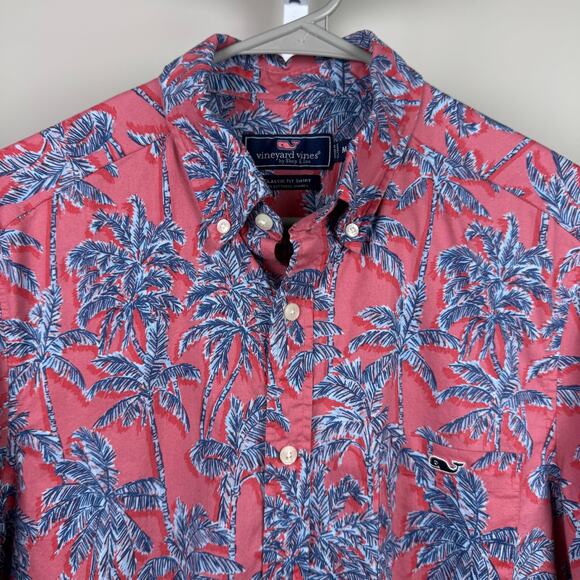 Vineyard Vines Classic Fit Short Sleeve Button Up Hawaiian Shirt Men's Medium - Picture 3 of 7